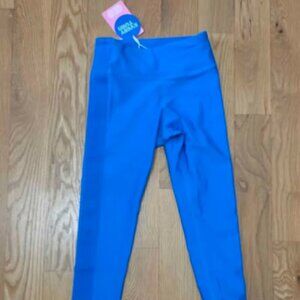 EVERY TURN "Pop" Full Length Leggings, Size Youth 10 Blue